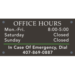 Designer Office Hour Replacement Plaque