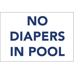 No Diapers in Pool Sign