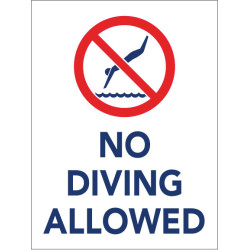 No Diving Pool Sign