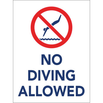 No Diving Pool Sign