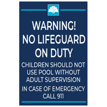 Apartment No Lifeguard Sign