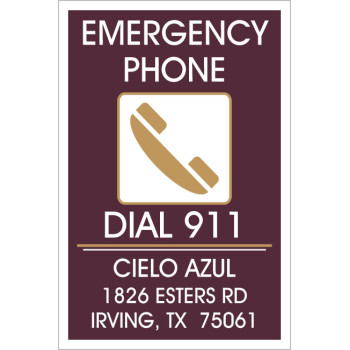 Pool Emergency Phone Sign