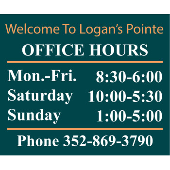 Horizonal Office Hours Sign