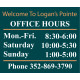 Horizonal Office Hours Sign