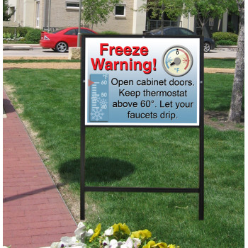 Apartment Freeze Warning Sign 