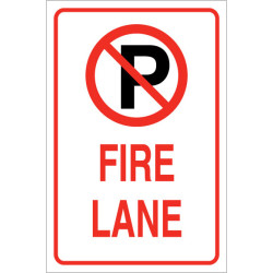 No Parking Fire Lane with Symbol