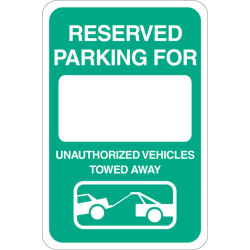 Reserved Parking Sign