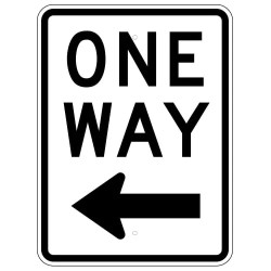 One Way Left Arrow Sign