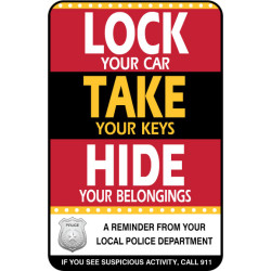 Lock Take Hide Police Badge Sign