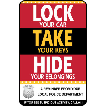 Lock Take Hide Police Badge Sign