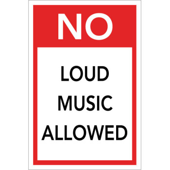 No Loud Music Sign